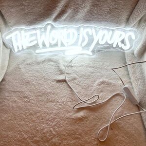 White Neon Light Sign